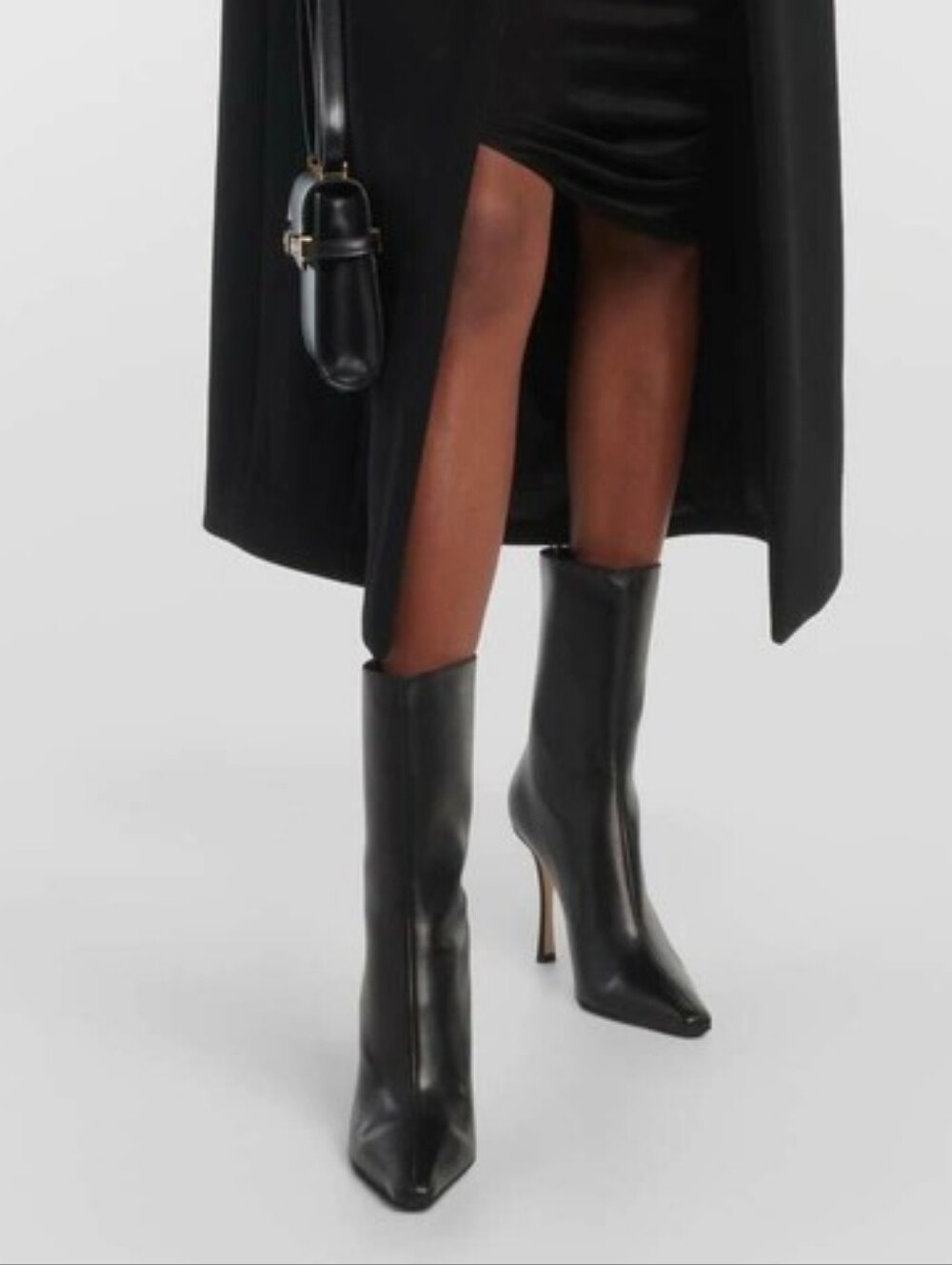 $1200 JIMMY CHOO 36.5 5.5-6 Lily Agathe 100 Black Leather Ankle Boot
